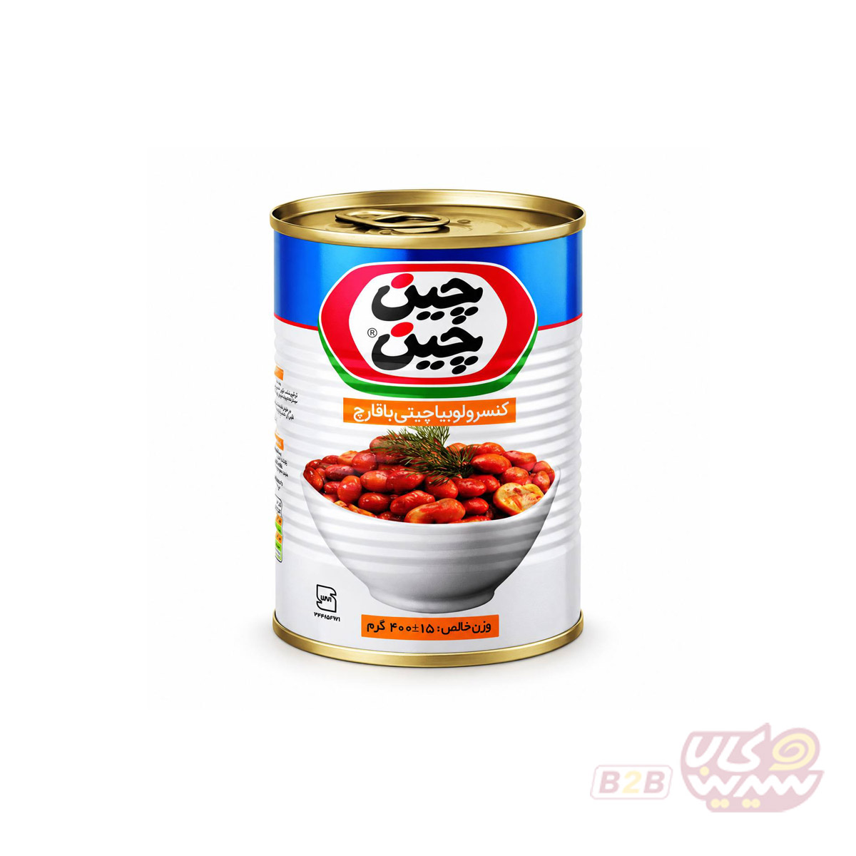 کنسرو-لوبیا-چیتی-با-قارچ-چین-چین کنسرو لوبیا چیتی با قارچ چین چین 400 گرمی شل 12 عددی - تصویر 1